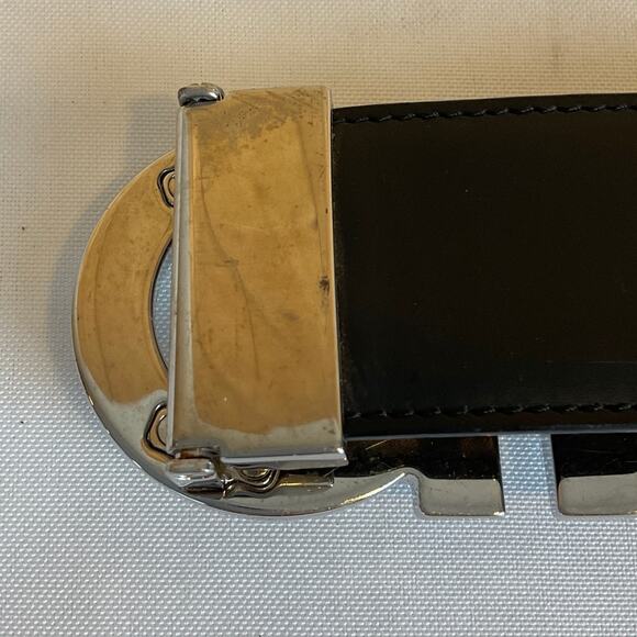 Ferragamo Black Leather Men's Belt, about 53 inches long - Picture 5 of 8